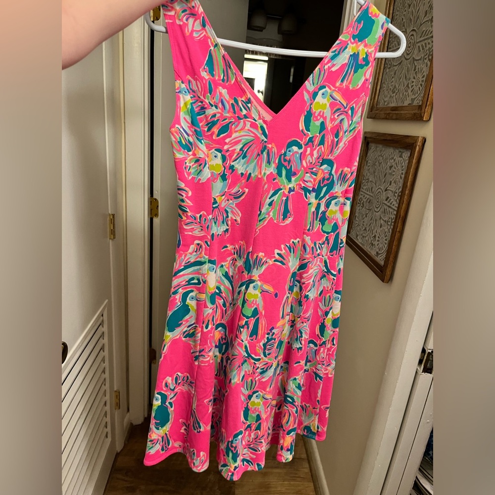 Lilly Pulitzer Pink Multi Floral V-Neck Mini Dress